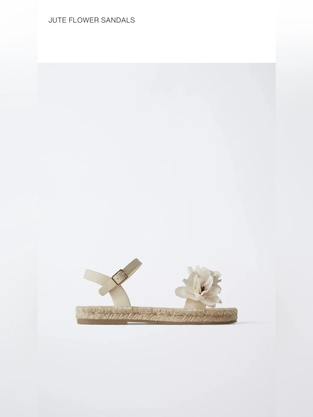Zara - Jute flower sandals with beaded detail and strap